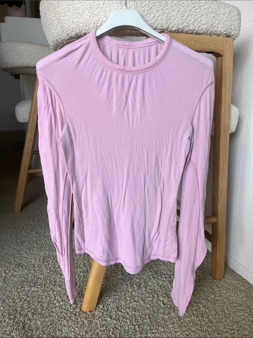 lululemon athletica Long Sleeve Tee in Light Pink